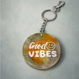 Good Vibes Key Holder - Orange and White